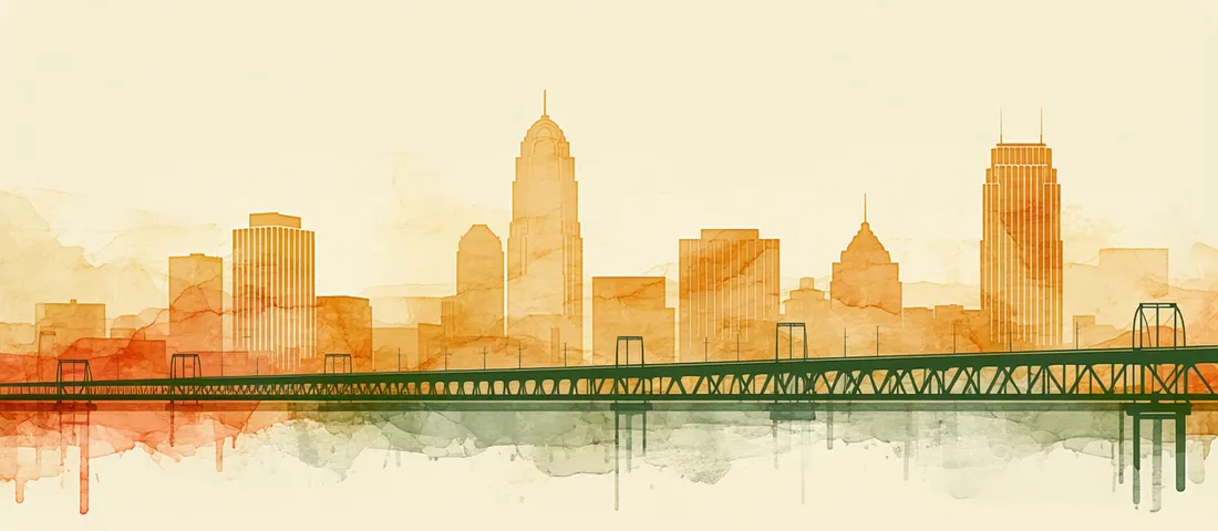 Abstract Nashville Tennessee scene representing behavioral health technology startup origin story